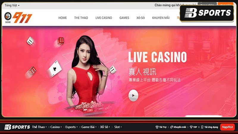 Nhà cái trực tuyến 911 sở hữu hệ thống trò chơi đa dạng