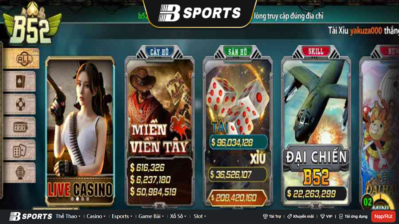 Chơi gì khi tham gia sảnh game B52 club Chơi gì khi tham gia sảnh game B52 club