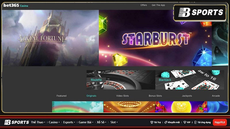 Bet365 casino cùng với sự đa dạng các thể loại cá cược