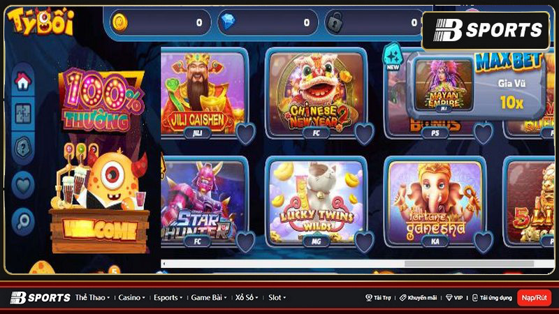 Kho game đặc sắc tại nhà cái Tý Bối