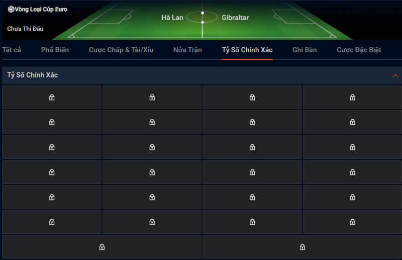Bạn lựa chọn tỷ số nào cho cặp đấu Hà Lan vs Gibraltar? Bạn lựa chọn tỷ số nào cho cặp đấu Hà Lan vs Gibraltar?